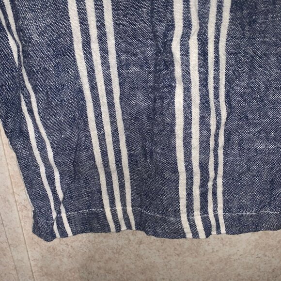Old Navy Women's Blue White Striped Drawstring Linen Pants Size Small - Picture 3 of 12